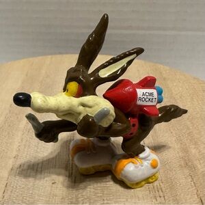 Vintage Wile E. Coyote Figurine with Rocket
